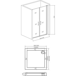 

Душевая дверь Good Door Pandora 100 прозрачная с рисунком, хром (Pandora SD-100-T-CH), Pandora 100 прозрачная с рисунком, хром (Pandora SD-100-T-CH)