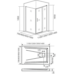 Боковая стенка Good Door Latte SP 100х185 прозрачная, хром матовый (SP-100-C-WE)