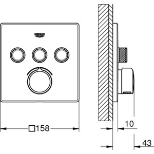 Смеситель для ванны Grohe SmartControl Mixer с механизмом (29149000, 35600000)