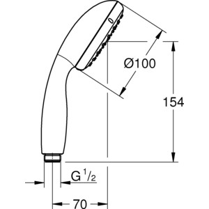 Ручной душ Grohe New Tempesta Classic 9.5 л/мин (27923001)