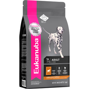 фото Сухой корм eukanuba adult dog lamb & rice formula с ягненком и рисом для взрослых собак всех пород 1кг