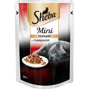 Паучи Sheba Mini Порция c говядиной для кошек 50г (10170434) Mini Порция c говядиной для кошек 50г (10170434) - фото 1