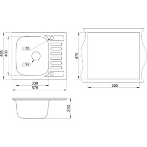 Кухонная мойка и смеситель Granula GR-5801, GR-2015 шварц