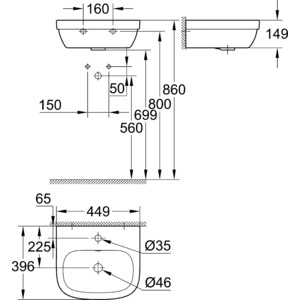 фото Раковина grohe euro ceramic 45 (3932400h)