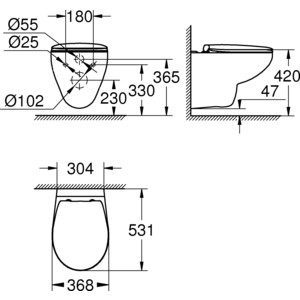 Унитаз подвесной Grohe Bau Ceramic Bundle с сиденьем микролифт (39351000) Bau Ceramic Bundle с сиденьем микролифт (39351000) - фото 2