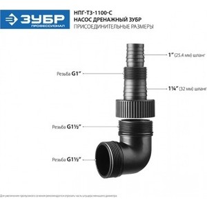 фото Дренажный насос зубр нпг-т3-1100-с