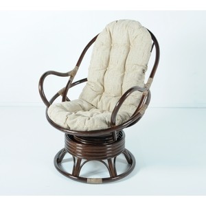 Кресло вращающееся с подушкой Vinotti 05/01 темный коньяк кресло гнездо для дачи vinotti papasan 23 01tk rog 98х115х98 см темный коньяк