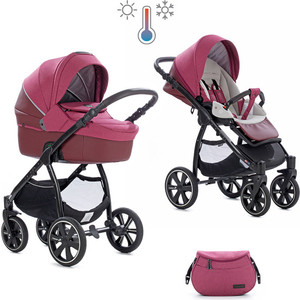 Коляска 2 в 1 Noordi Fjordi Sport Melange Leather Garnet 843 термолюлька с багажной сумкой Коляска 2 в 1 Noordi Fjordi Sport Melange Leather Garnet 843 термолюлька с багажной сумкой