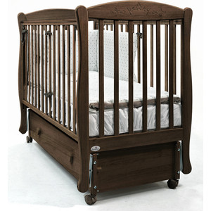 

Кроватка Fiorellino Crown маятник продольный на колесах 120х60 oreh, Crown маятник продольный на колесах 120х60 oreh