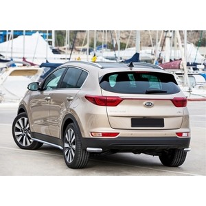 фото Защита заднего бампера d57 уголки rival для kia sportage (кроме gt-line) (2015-н.в.), r.2809.008