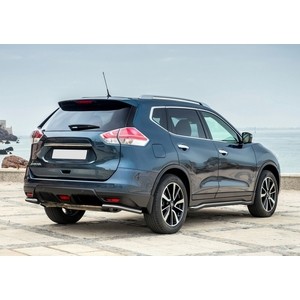 Защита заднего бампера d42 уголки Rival для Nissan X-Trail (2015-2018), R.4122.009 защита заднего бампера d57 уголки комплект крепежа rival для geely atlas 2018