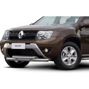 Защита переднего бампера d57+d42 Rival для Renault Duster (2015-н.в.), R.4703.002