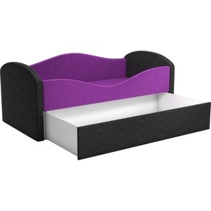 Детская кровать АртМебель Сказка вельвет фиолетово-черный - фото 2