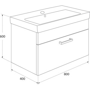 фото Тумба с раковиной iddis mirro 800 подвесная (mir80w0i95k)