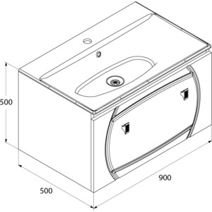 фото Тумба с раковиной iddis rise 900 (ris90w0i95k)