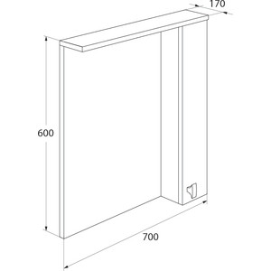 фото Зеркало-шкаф iddis rise 700 с подсветкой (ris70w0i99)