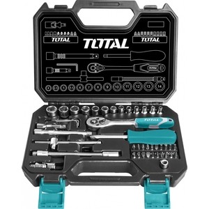 

Набор торцевых головок и бит TOTAL 1/4'' 45 предметов (THT141451), 1/4" 45 предметов (THT141451)