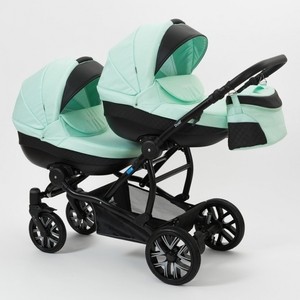 

Коляска 2 в 1 Mr Sandman Duet 50% Эко кожа черный Перфорированный - мятный бриз, Duet 50% Эко кожа черный Перфорированный - мятный бриз