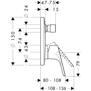 Смеситель для ванны Hansgrohe Focus для механизма 01800180, хром (31945000)