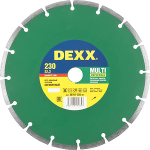 фото Алмазный диск dexx универсальный для ушм 230х7х22,2 мм (36701-230z01)