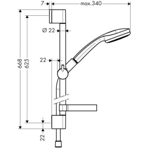 Душевой гарнитур Hansgrohe Croma 100 Mono 65 с мыльницей (27717000)