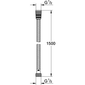 Душевой шланг Grohe Rotaflex Longlife 150 см, металл, усиленный, хром (28417000)