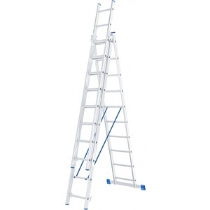 фото Лестница трехсекционная сибртех 10 ступеней (97820)