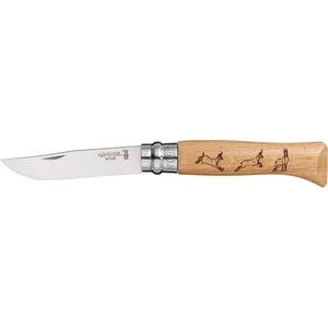 Нож складной Opinel №8 VRI Animalia Chamois (серна) (нержавеющая сталь, рукоять дуб, длина клинка 8.5 см)