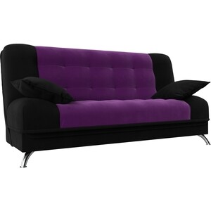Диван-книжка Мебелико Анна микровельвет фиолетово-черный интерьерная кровать мебелико камилла микровельвет фиолетово