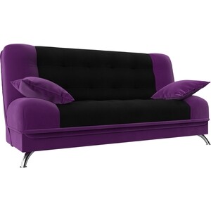 Диван-книжка Мебелико Анна микровельвет черно-фиолетовый кровать мебелико кантри микровельвет фиолетовый