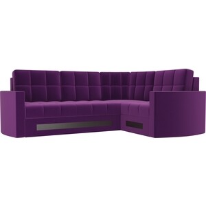 Диван угловой Мебелико Белла У микровельвет фиолетовый правый кровать мебелико принцесса микровельвет фиолетовый