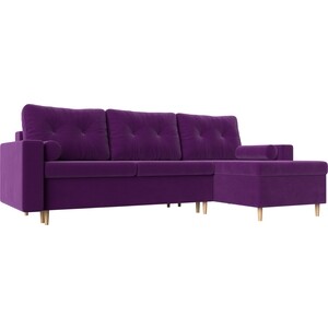 Угловой диван Мебелико Белфаст микровельвет фиолетовый правый угол кровать мебелико принцесса микровельвет фиолетовый