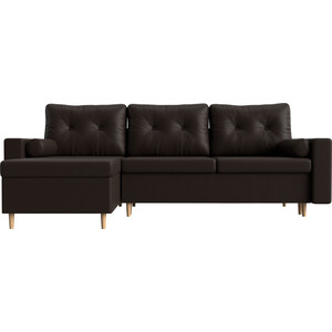 фото Угловой диван мебелико белфаст эко-кожа коричневый левый угол