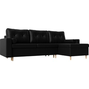 фото Угловой диван мебелико белфаст эко-кожа черный правый угол
