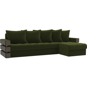 Диван угловой Мебелико Венеция микровельвет зеленый правый диван еврокнижка мебелико венеция микровельвет