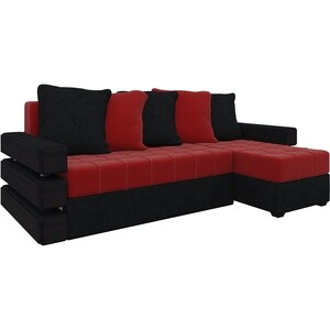 Диван угловой Мебелико Венеция микровельвет красно-черный правый диван угловой мебелико венеция микровельвет красно правый