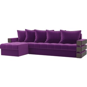 Диван угловой Мебелико Венеция микровельвет фиолетовый левый диван еврокнижка мебелико венеция микровельвет фиолетовый