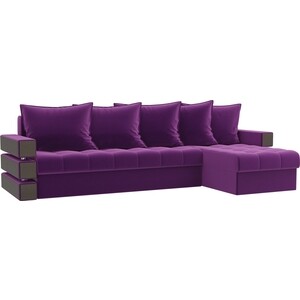 Диван угловой Мебелико Венеция микровельвет фиолетовый правый диван угловой мебелико венеция микровельвет красно правый