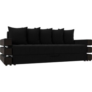 Диван-еврокнижка Мебелико Венеция микровельвет черный диван еврокнижка мебелико венеция микровельвет