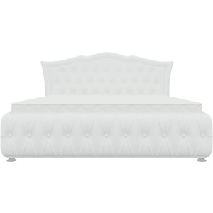 Кровать двуспальная Мебелико Герда экокожа белая кровать двуспальная мебелико герда микровельвет фиолетовый