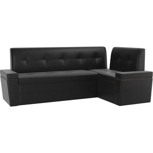 Кухонный угловой диван Мебелико Деметра эко-кожа (черный) правый угол угловой диван мебелико комфорт 49 06 правый
