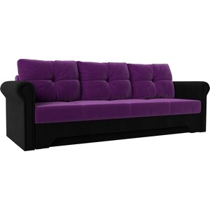 фото Диван-еврокнижка мебелико европа микровельвет фиолетово-черный