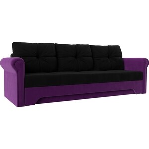 фото Диван-еврокнижка мебелико европа микровельвет черно-фиолетовый