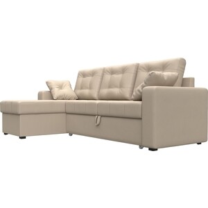 фото Угловой диван мебелико камелот эко-кожа бежевый левый угол