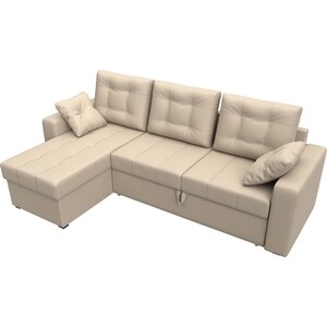 фото Угловой диван мебелико камелот эко-кожа бежевый левый угол