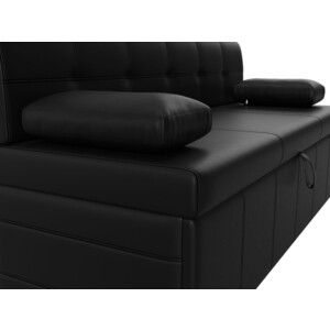 Кухонный диван Мебелико Лео эко-кожа черный