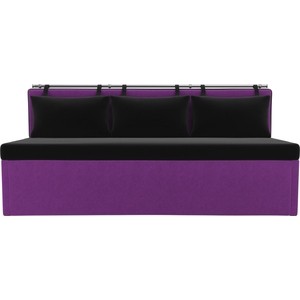 Кухонный диван Мебелико Метро микровельвет черно-фиолетовый