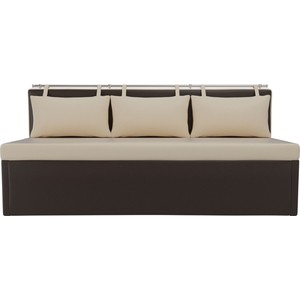 Кухонный диван Мебелико Метро эко-кожа бежево-коричневый