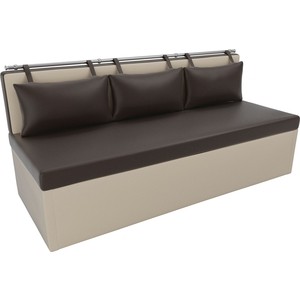 Кухонный диван Мебелико Метро эко-кожа коричнево-бежевый