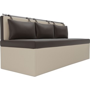 Кухонный диван Мебелико Метро эко-кожа коричнево-бежевый